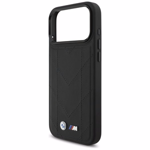 BMW M Quilted Logo MagSafe Suojakuori iPhone 17 Pro Max:lle - Musta