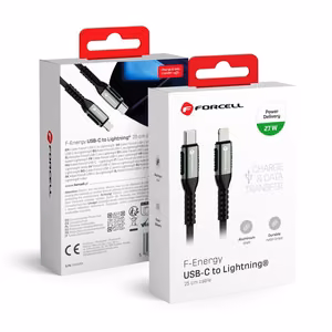 USB C to Lightning cable Forcell F-Energy PD 3A 27W Cafule 0.25 m C259 black