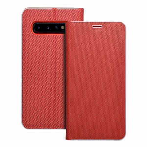 Läppäsuojakuori Samsung S10:lle Luna Book Carbon punainen