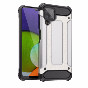 Hybrid Armor Case Kova kestävä suojus Samsung Galaxy A22 4G silver