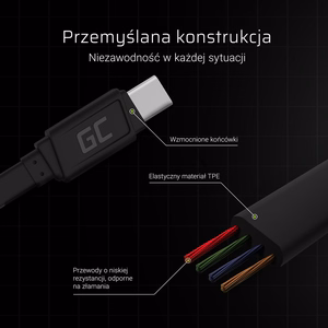 Green Cell KABGC03 USB-kaapeli 0,25 m USB A - USB C, musta