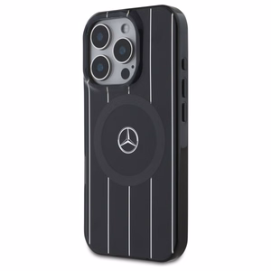 Mercedes MB Double Layer Crossed Lines MagSafe Suojakuori iPhone 16 Pro:lle - Musta