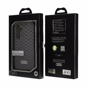 Audi IML Stitching Pattern MagSafe Suojakuori S24 S921 Musta/Musta Kova Suojakuori AU-IMLMS24-Q5/D3-BK