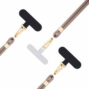 3mk EasyClip Elite puhelimen kaulahihna, Taupe (kultaiset osat)