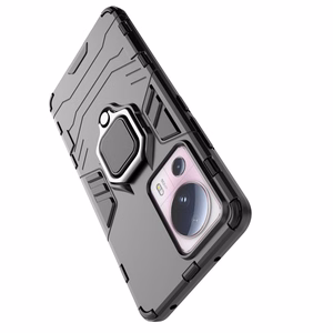 Ring Armor panssari Suojakuori Xiaomi 13 Litelle Magneettinen pidike sormusrengas musta
