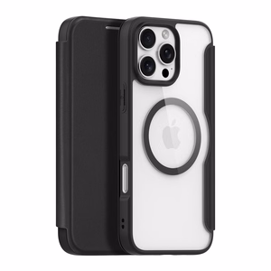Dux Ducis Skin X Pro Suojakuori iPhone 16 Pro:lle MagSafella ja kansiosella - musta