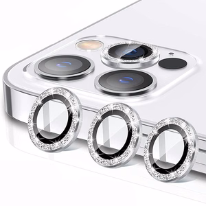 Tempered Glass HARD DIAMOND for camera (LENS) for Iphone 14 Pro/14 Pro Max silver (lens 3 pieces)
