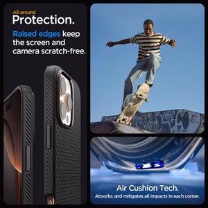 Spigen Liquid Air Suojakuori iPhone 16 Pro 6,3 mattamusta