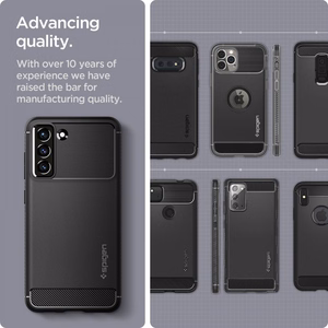Spigen Rugged Armor kotelo Samsung Galaxy S21 FE - Matta musta