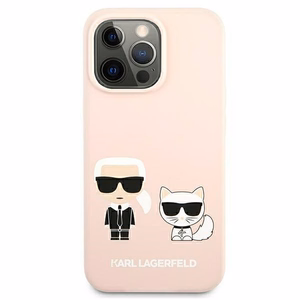 Karl Lagerfeld Silikoni Ikonik Karl&Choupette MagSafe kotelo iPhone 13 Pro Max - vaaleanpunainen - vaaleanpunainen