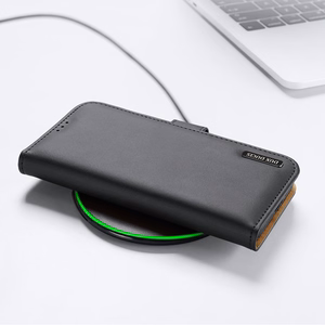 Dux Ducis Hivo Nahka Flip Cover Aitoa nahkaa Lompakko korteille ja asiakirjoille Samsung Galaxy S22 + (S22 Plus) Sininen