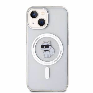 Karl Lagerfeld IML Choupette MagSafe Suojakuori iPhone 15:lle - läpinäkyvä