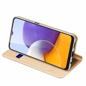 Dux Ducis Skin Pro Kirjahylly tyyppi tapauksessa Samsung Galaxy A22 4G kultainen