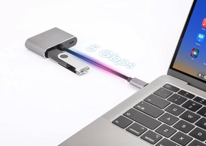 iBox IUHCHDVGA USB Type-C Hub 4-in-1 USB 3.0 + PD 100W + HDMI 4K 30Hz + VGA Full HD