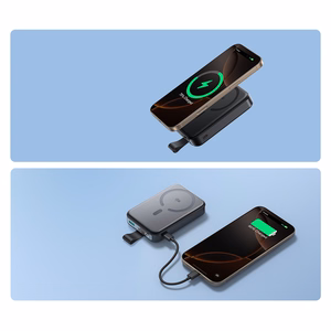 Joyroom JR-PBM11 Powerbank 10000mAh 22.5W Qi2, MagSafe yhteensopiva, jalustalla - musta