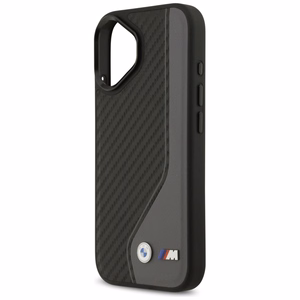 BMW puhelimen kuori iPhone 17, MagSafe-yhteensopiva, BMHMP17S25PCCSCAK (PU-hiilikuitulogo), antrasiitti