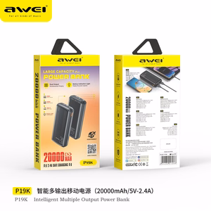 Varavirtalähde Awei P19K 5V/2.4A 20000mAh musta
