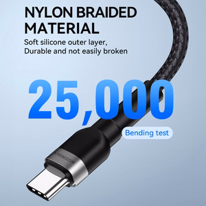 Wozinsky WNBCC1 USB-C / USB-C PD 65W kaapeli 1 m - musta
