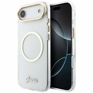 Guess IML Script Metal MagSafe Case for iPhone Air - Clear