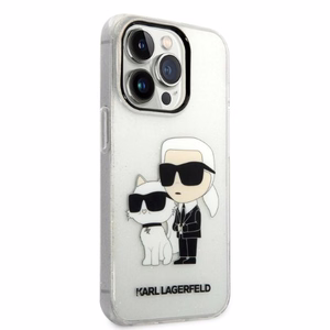 Karl Lagerfeld Glitter Karl&Choupette case for iPhone 14 Pro - transparent