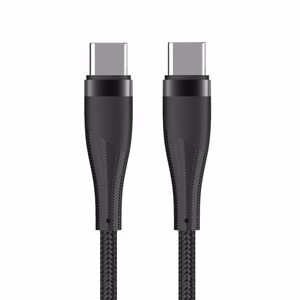Maxlife MXUC-08 -kaapeli USB-C - USB-C 1,0 m 60W musta nylon