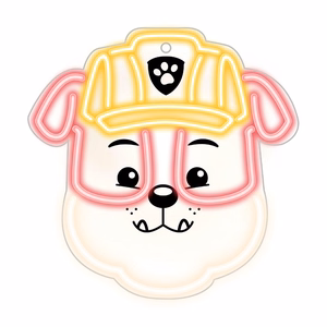 Riippuva neon LED Paw Patrol pleksilasilla - Rubble OW-130446