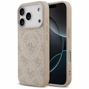 Guess 4G Ring Classic Logo MagSafe-suojakuori iPhone 17 Pro:lle - vaaleanpunainen
