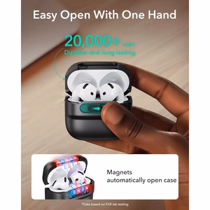 ESR Pulse Halolock MagSafe -kotelo AirPods 4 -kuulokkeille, musta