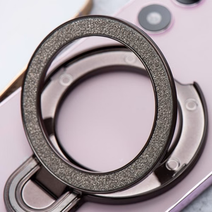 Phone stand CIRCLE GLITTER - stick-on - black