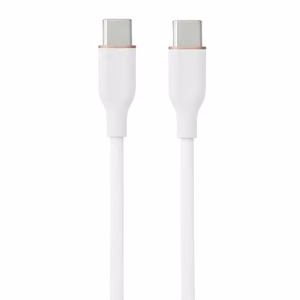 Silikoninen kaapeli USB Type-C - Type-C, 60W, (valkoinen, 1m)