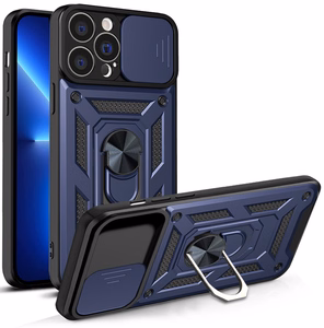 Hybrid Armor Camshield kotelo iPhone 13 Pro Max panssaroitu kotelo kameran suojus sininen