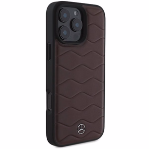 Mercedes MB Waves Nahkainen Suojakuori iPhone 16 Pro Max:lle - Punainen