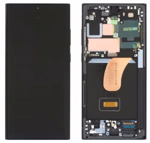 LCD-näyttö Samsung S918 S23 Ultra 5G kosketusnäytöllä ja kehyksellä Graphite/Red alkuperäinen (koottu huoltopaketti)