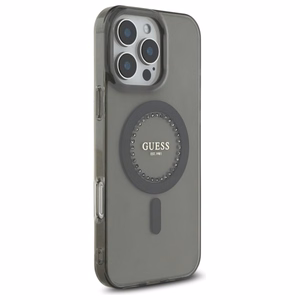 Guess IML Rhinestones MagSafe Suojakuori iPhone 16 Pro Max:lle - musta