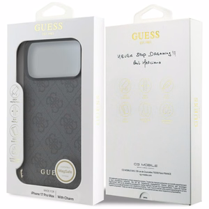 Guess 4G Charms Collection MagSafe -suojakuori iPhone 17 Pro Max - musta