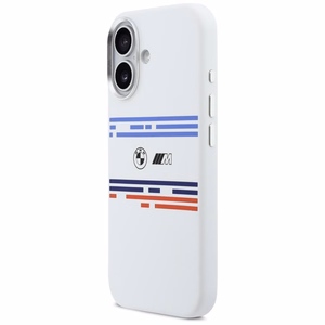 BMW M Silicon Horizontal Line MagSafe Suojakuori iPhone 17:lle - Valkoinen