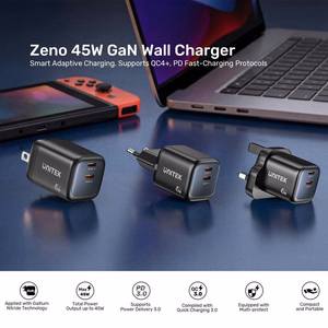 2x GAN 45 W verkkolaturi, 2x USB-C PD, QC