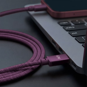 Forever Vibe kaapeli USB-C - USB-C 1,0 m 60W tumma kirsikanpunainen