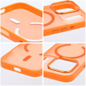 Case for iPhone 17 Pro / 18 Pro (low camera edge) Flexline Mag Cover compatible with MagSafe orange