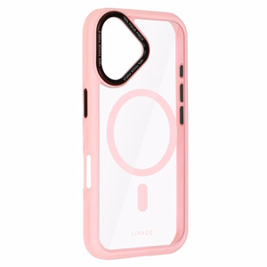 Liavec Hybrid Magsafe Clear Case for Iphone 16 light pink