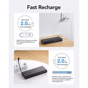 Ulkoinen akku Veger TCE130 (W2503) PD 130W 25000 mAh sisäänrakennetuilla Type C -kaapeleilla / Lightning musta