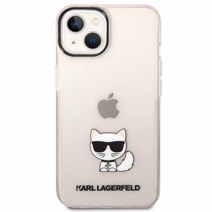 Karl Lagerfeld Läpinäkyvä Choupette Body Suojakuori iPhone 14 Plus / 15 Plus 6.7":lle - Vaaleanpunainen