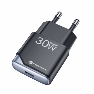 Puhelinlaturi Forcell F-Energy Ultra Slim GaN III USB C PD QC4.0 3A 30W B130101-E musta