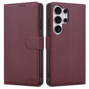 Tech-Protect Wallet -suojakuori Samsung Galaxy S26 Ultralle - viininpunainen