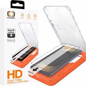 Tel Protect Dust-Free Easy Fit HD Titan karkaistu lasi Samsung Galaxy S25 musta (sormenjäljen avauksella)