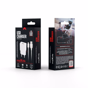 Maxlife MXTC-01 charger 1x USB 1A white + microUSB cable