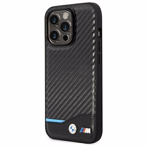 Kotelo BMW BMHCP14L22NBCK iPhone 14 Pro 6.1 "musta / musta nahka Carbon