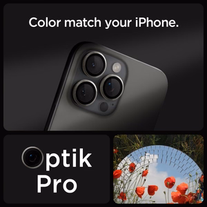 Spigen Optik.tR EZ Fit kameran Näytönsuoja iPhone 14 Pro / Pro Max / 15 Pro / Pro Maxille - Natural Titanium 2 kpl