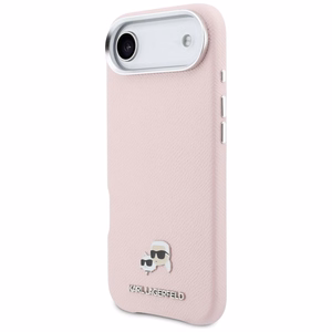 Karl Lagerfeld Karl & Choupette Head Pins Saffiano MagSafe iPhone Air Case - Pink
