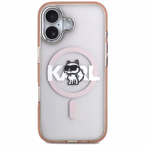 KARL LAGERFELD suojakuori iPhone 17 MagSafe-yhteensopiva (IML Choupette -luonnoslogolla) - pinkki